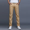 Fashion Men Business Casual Pants Cotton Slim Straight Trousers Spring Summer Long Pants