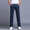 Fashion Men Business Casual Pants Cotton Slim Straight Trousers Spring Summer Long Pants