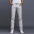 Fashion Men Business Casual Pants Cotton Slim Straight Trousers Spring Summer Long Pants