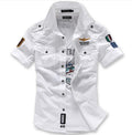 Fashion Airforce Uniform Military Short Sleeve Shirts Men's Dress Shirt  Military Uniform Shirt