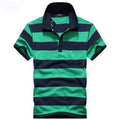 Casual cotton gentleman Men POLO Shirt Cotton pocket decoration Striped Polo Homme Summer Short-sleeve Camisa Polo Slim Fit Tee