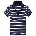 Casual cotton gentleman Men POLO Shirt Cotton pocket decoration Striped Polo Homme Summer Short-sleeve Camisa Polo Slim Fit Tee