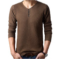 M-4XL Winter Henley Neck Sweater Men Cashmere Pullover Christmas Sweater Mens Knitted Sweaters Pull Homme Jersey