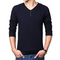 M-4XL Winter Henley Neck Sweater Men Cashmere Pullover Christmas Sweater Mens Knitted Sweaters Pull Homme Jersey