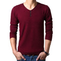 M-4XL Winter Henley Neck Sweater Men Cashmere Pullover Christmas Sweater Mens Knitted Sweaters Pull Homme Jersey