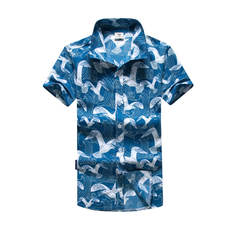 Hawaiian Shirt Men Fashion Quick-drying breathable Beach Shirts Short Sleeve Casual printing New 2017 Male Board Shirts