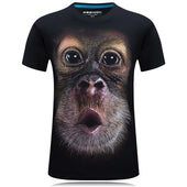 Summer Men's animal T-Shirt orangutan/gas monkey/Wolf 3D Printed T-Shirts Men Funny tees tops tee shirt large size