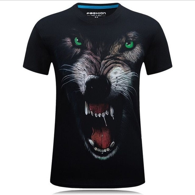 Summer Men's animal T-Shirt orangutan/gas monkey/Wolf 3D Printed T-Shirts Men Funny tees tops tee shirt large size