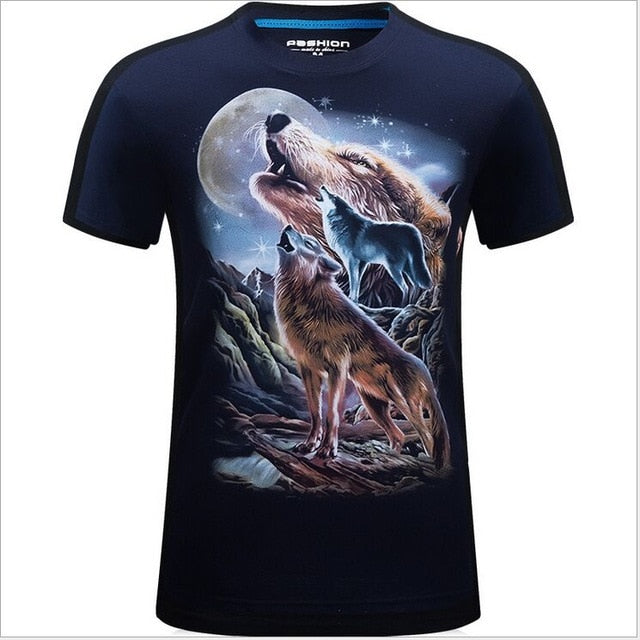 Summer Men's animal T-Shirt orangutan/gas monkey/Wolf 3D Printed T-Shirts Men Funny tees tops tee shirt large size