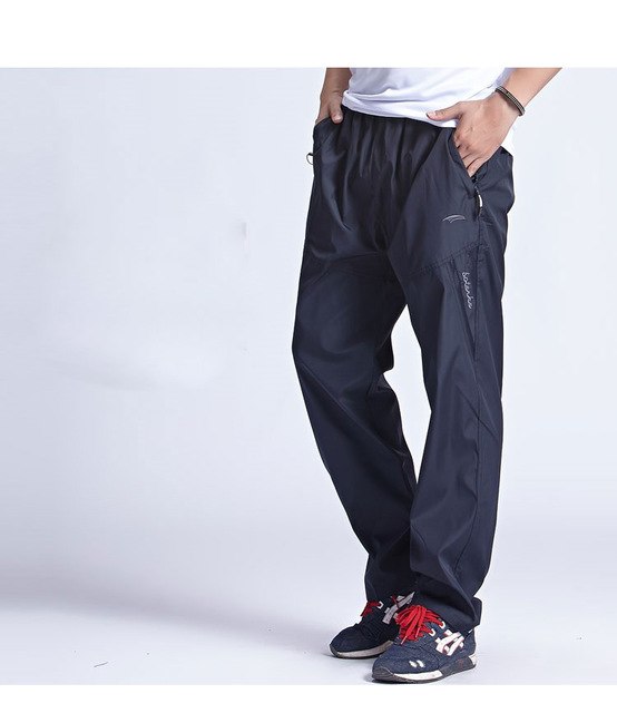 2019 New Quickly Dry Breathable Exercise Pants Men Elastic Waist Men Active Pants Outside Trousers Plus Size 3XL