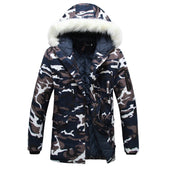 Camouflage Down Parkas Jackets  2018 Men's Parka Hooded Coat Male Fur Collar Parkas Winter Jacket Men Military Down Overcoat