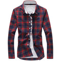 5XL Plaid Shirts Men Checkered Shirt Brand 2018 New Fashion Button Down Long Sleeve Casual Shirts Plus Size