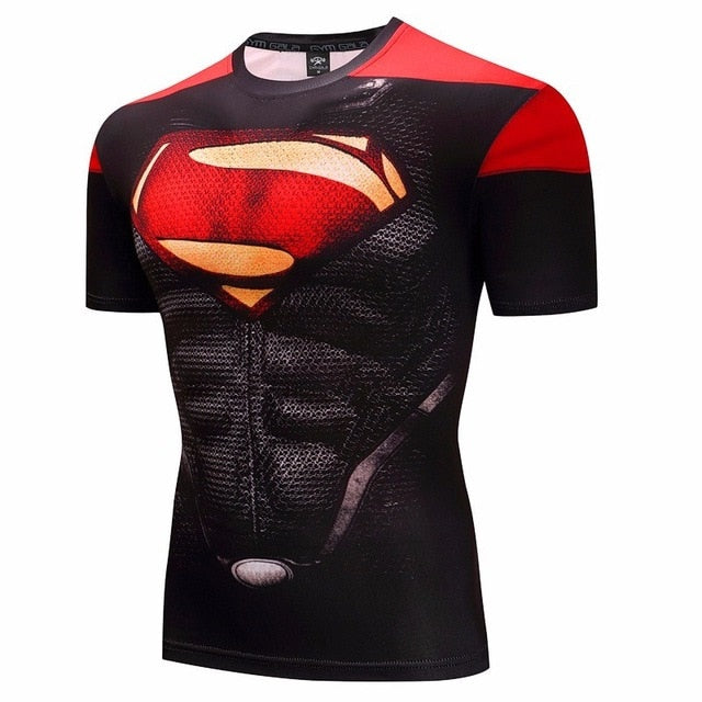 black panther Fitness Bodybuilding Compression Shirt Men Anime Rashgarda rashguard MMA 3D Superman Punisher T Shirt Crossfit