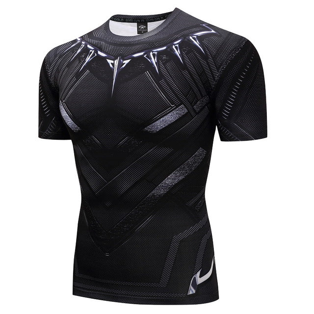 black panther Fitness Bodybuilding Compression Shirt Men Anime Rashgarda rashguard MMA 3D Superman Punisher T Shirt Crossfit