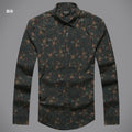 2019 autumn new fashion flower printed long sleeve shirts men camisa male slim flower shirts vintage Linen Casual Men Shirt