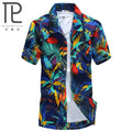 Men Shirt Summer Style Palm Tree Print Beach Hawaiian Shirt Men Casual Short Sleeve Hawaii Shirt camisa masculina Asian Size 5XL