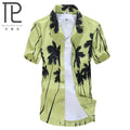 Men Shirt Summer Style Palm Tree Print Beach Hawaiian Shirt Men Casual Short Sleeve Hawaii Shirt camisa masculina Asian Size 5XL