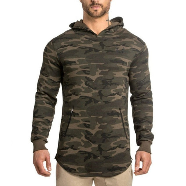 2018 spring new Mens Camouflage Hoodies Fashion leisure pullover fitness Bodybuilding jacket Sweatshirts sportswear clothing