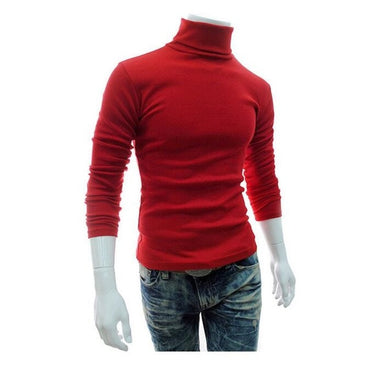 2019 New Autumn Winter Men'S Sweater Men'S Turtleneck Solid Color Casual Sweater Men's Slim Fit Brand Knitted