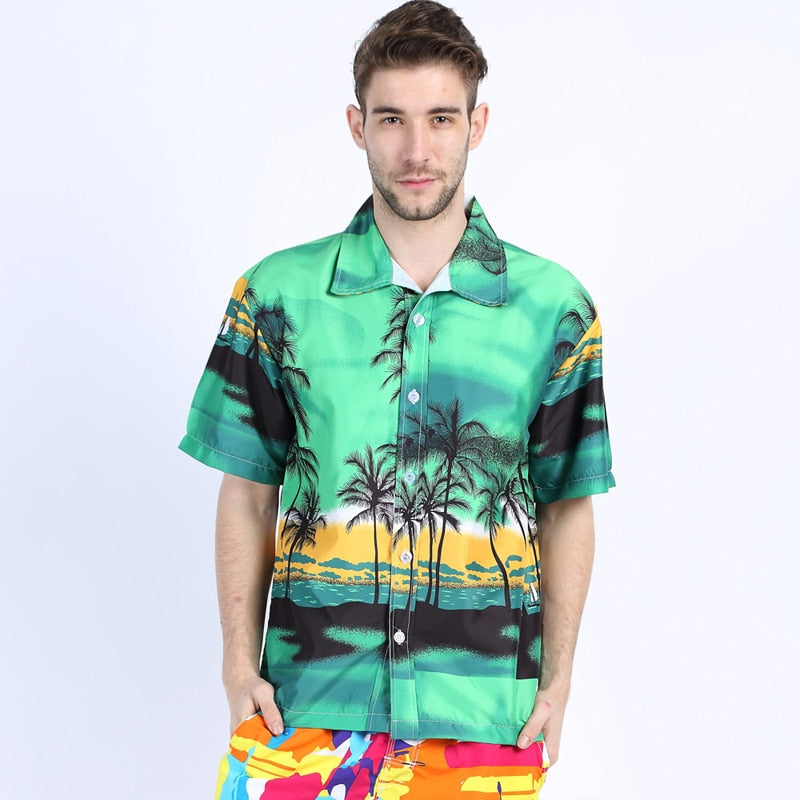 Mens Hawaii Shirt For Summer Beach Leisure Fashion Floral Tropical Seaside Hawaiian Shirts 2018 New Casual Camisas Short Sleeve