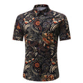 Men Shirt Summer Style Palm Tree Print Beach Hawaiian Shirt Men Casual Short Sleeve Hawaii Shirt Chemise Homme Asian Size 3XL