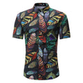 Men Shirt Summer Style Palm Tree Print Beach Hawaiian Shirt Men Casual Short Sleeve Hawaii Shirt Chemise Homme Asian Size 3XL