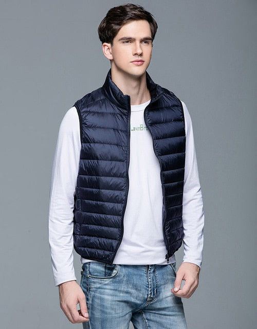 Spring Man Duck Down Vest Ultra Light Jackets Men Fashion Sleeveless Outerwear Coat Autumn Winter Coat