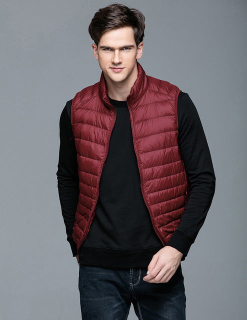 Spring Man Duck Down Vest Ultra Light Jackets Men Fashion Sleeveless Outerwear Coat Autumn Winter Coat