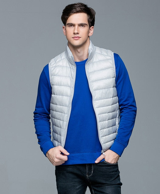 Spring Man Duck Down Vest Ultra Light Jackets Men Fashion Sleeveless Outerwear Coat Autumn Winter Coat