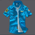 Fashion Airforce Uniform Military Short Sleeve Shirts Men's Dress Shirt  Military Uniform Shirt