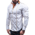 Men Shirts 2018 Brand Casual Slim Solid Long Sleeve Shirt Men Business Social White Dress Shirt Plus Size Cotton Clothes 4XL