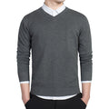 2019 Spring mens Pure color sweater pullovers Simple style cotton knitted V neck sweater jumpers Thin male knitwear S-3XL