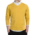 2019 Spring mens Pure color sweater pullovers Simple style cotton knitted V neck sweater jumpers Thin male knitwear S-3XL