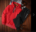 Sporting Suit Men Winter Sportswear Tracksuit Gray Sportsman Wear Thicken Fleece Hoodies+Pants Sweat Suit Outwear Hoodie