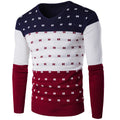 2019 5 Colors Striped Sweater Men Warm Long Sleeve V Neck Winter Clothes For Male Fashion Slim Fit Print Pullover Sweater