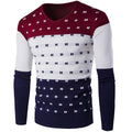 2019 5 Colors Striped Sweater Men Warm Long Sleeve V Neck Winter Clothes For Male Fashion Slim Fit Print Pullover Sweater