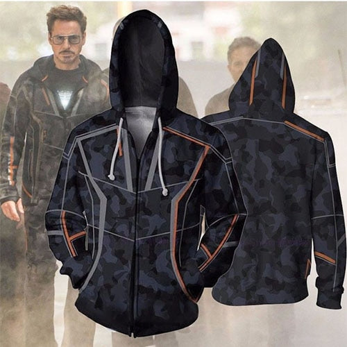 Avengers 3 Infinity War Iron Man Tony Stark Hoodie Sweatshirt For Men 3D Print Hoodies Streetwear Casual Cospaly Hoodies