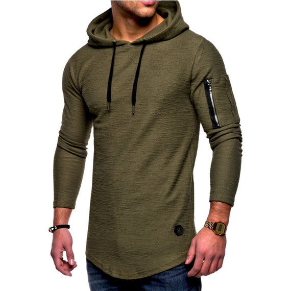 2018 Autumn New Fashion Mens Hoodies Brand Men Solid Color Hooded Sling Sweatshirt Mens Hoodie Hip Hop Hoodie XXXL