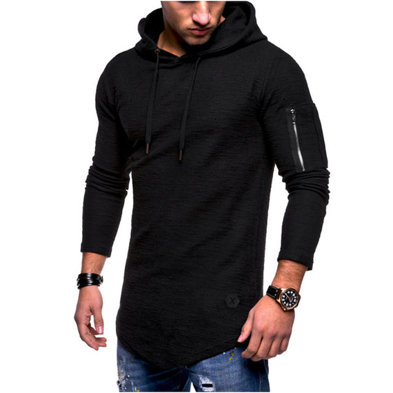 2018 Autumn New Fashion Mens Hoodies Brand Men Solid Color Hooded Sling Sweatshirt Mens Hoodie Hip Hop Hoodie XXXL