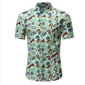 Men Shirt Summer Style Palm Tree Print Beach Hawaiian Shirt Men Casual Short Sleeve Hawaii Shirt Chemise Homme Asian Size 3XL