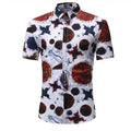 Men Shirt Summer Style Palm Tree Print Beach Hawaiian Shirt Men Casual Short Sleeve Hawaii Shirt Chemise Homme Asian Size 3XL