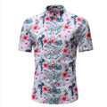 Men Shirt Summer Style Palm Tree Print Beach Hawaiian Shirt Men Casual Short Sleeve Hawaii Shirt Chemise Homme Asian Size 3XL