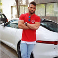 New men cotton Short sleeve t shirt Fitness bodybuilding shirts Crossfitsmale Brand tee tops Fashion gyms t-shirt mens costume