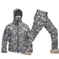 Military TAD Camouflage Tactical Suits Winter Autumn Waterproof Fleece Shark Skin Soft Shell Jacket Set Men Outwear