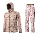 Military TAD Camouflage Tactical Suits Winter Autumn Waterproof Fleece Shark Skin Soft Shell Jacket Set Men Outwear