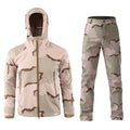 Military TAD Camouflage Tactical Suits Winter Autumn Waterproof Fleece Shark Skin Soft Shell Jacket Set Men Outwear