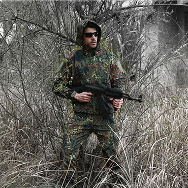 Military TAD Camouflage Tactical Suits Winter Autumn Waterproof Fleece Shark Skin Soft Shell Jacket Set Men Outwear