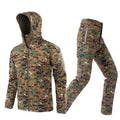 Military TAD Camouflage Tactical Suits Winter Autumn Waterproof Fleece Shark Skin Soft Shell Jacket Set Men Outwear