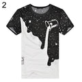 2019 Men Fashion Summer Milk Poured Pattern Inverted Milk 3D T shirt Printed Short Sleeve Round Neck Slim casual T-shirt hot