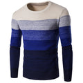 Spring Autumn Men's Sweater Polyester Stripe Pattern Loose Pullovers O-neck Thin Casual Sweater Outwear